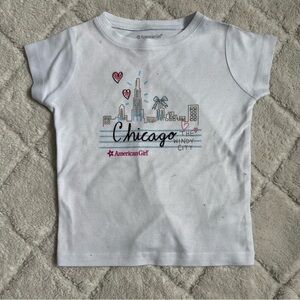 American Girl | Girls White "Chicago The Windy City" Short Sleeve Tee | Size XS